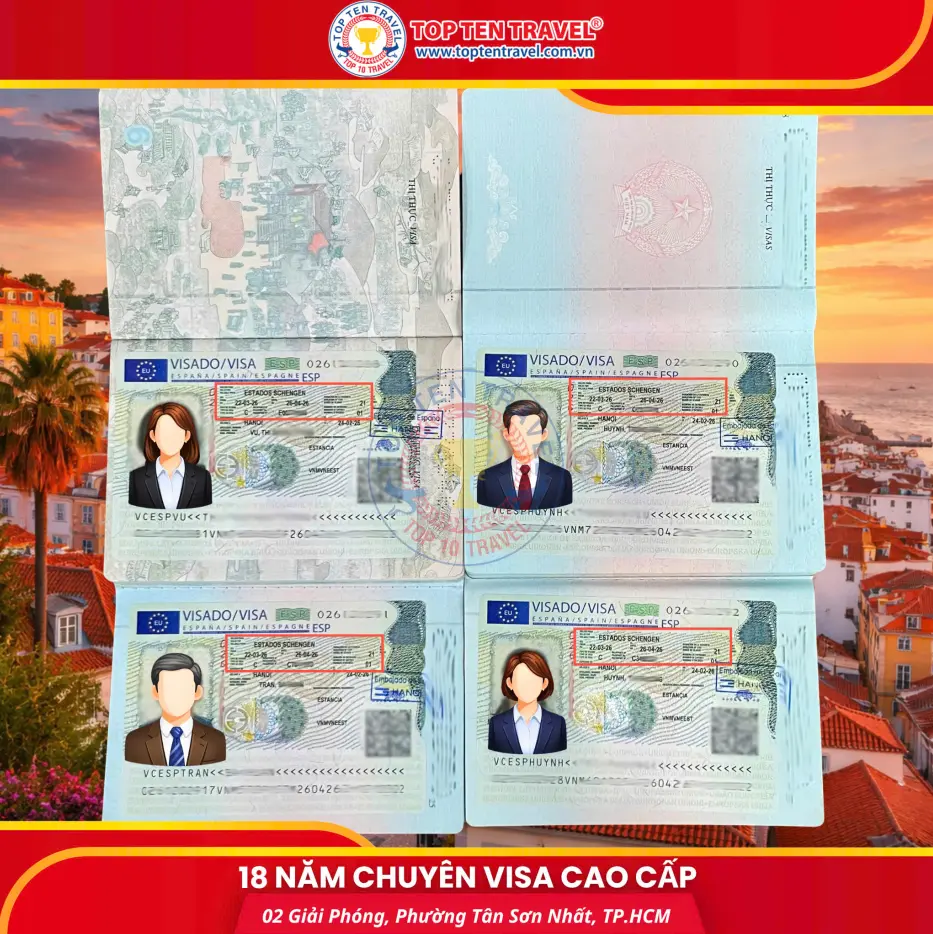 Visa Top Ten cung cấp dịch vụ visa Tây Ban Nha trọn gói