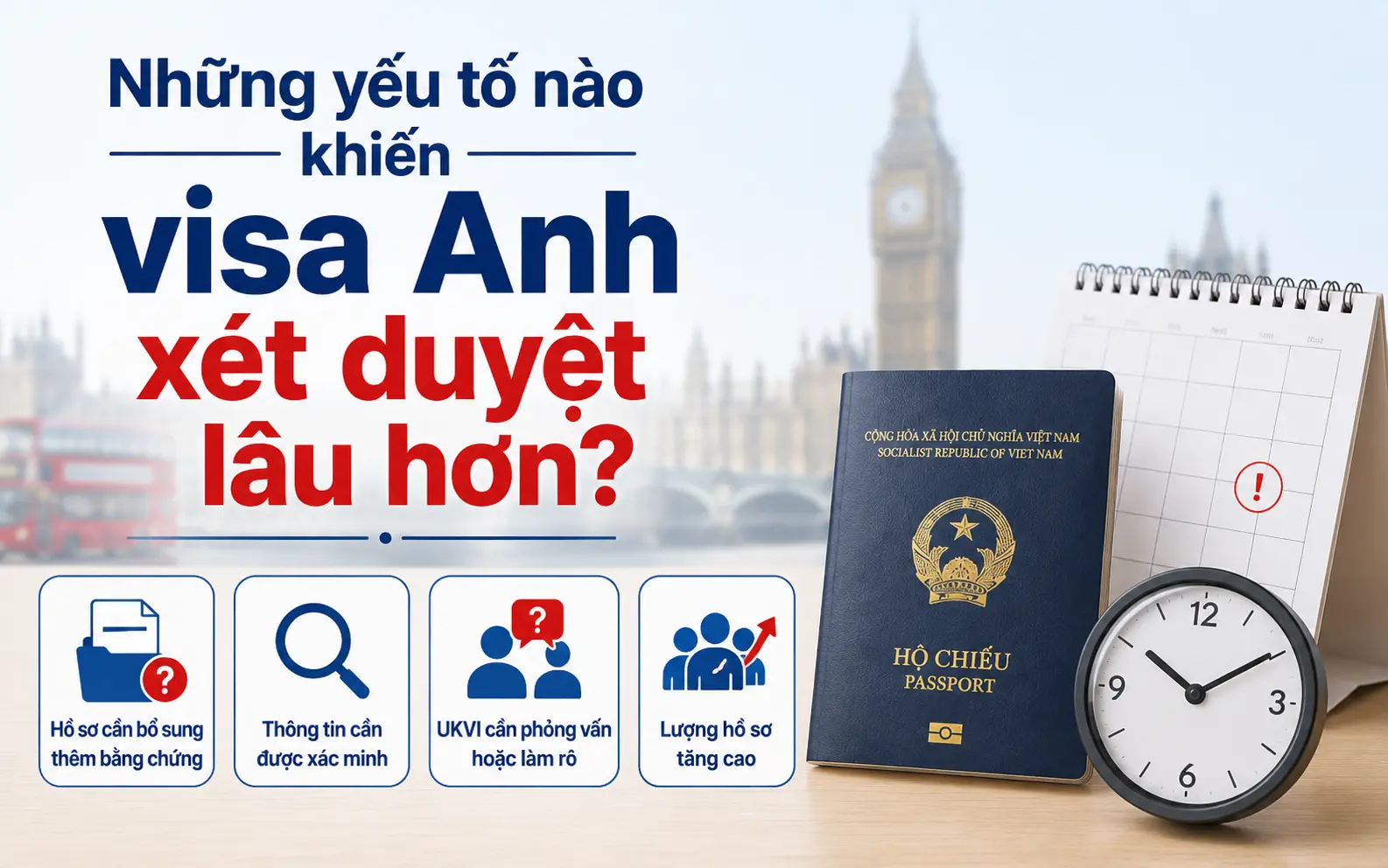 Những yếu tố ảnh hưởng đến thời gian xét duyệt visa Anh