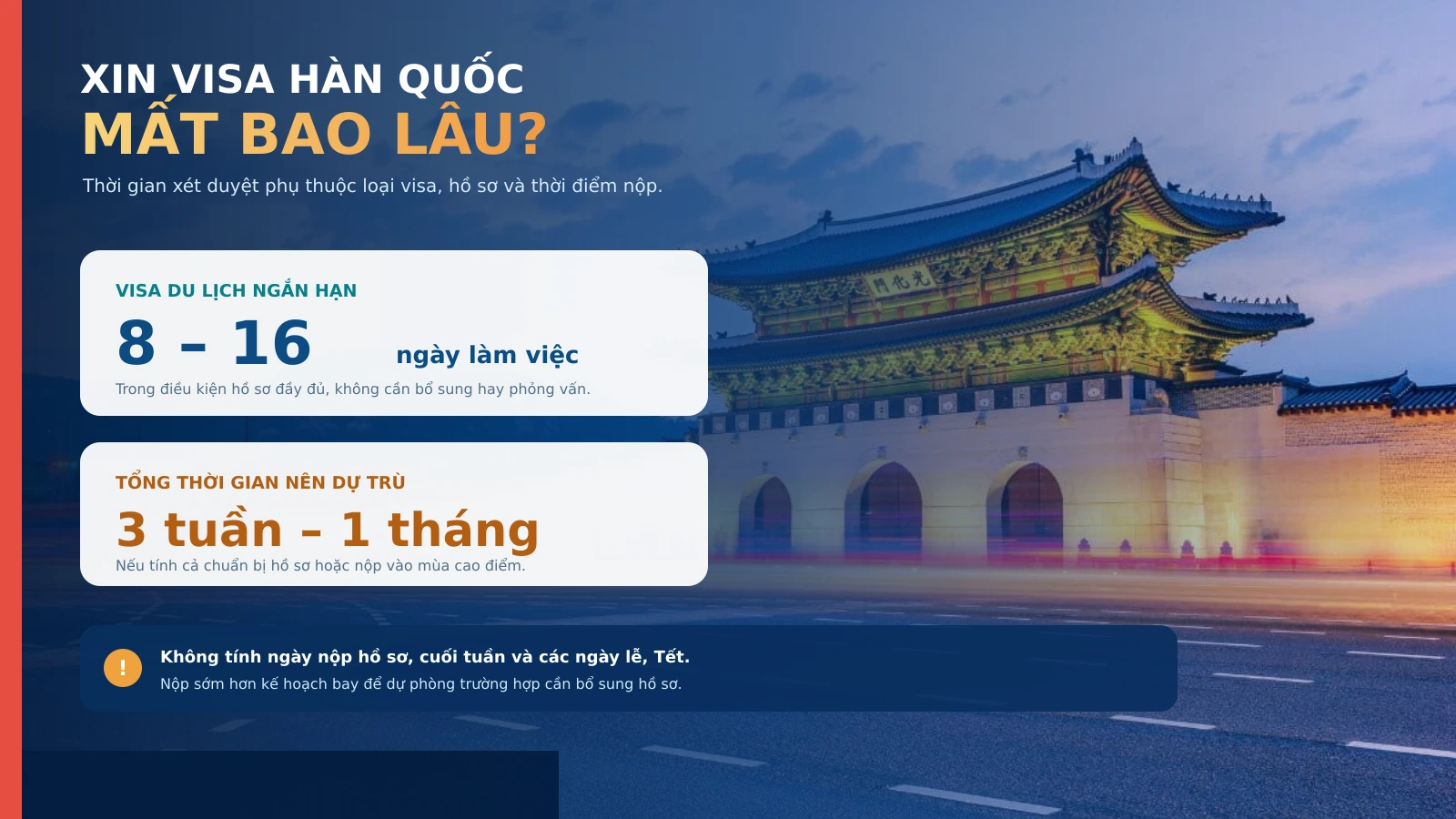 Thời gian xét visa Hàn Quốc được tính từ ngày nào