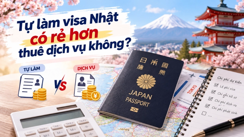Tự làm visa Nhật có rẻ hơn thuê dịch vụ không?