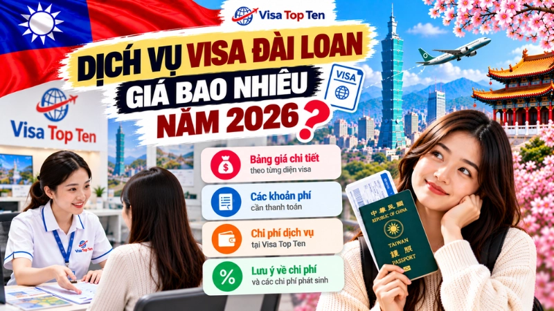 Thông tin giá dịch vụ visa Đài Loan và các khoản cần xác nhận trong báo giá