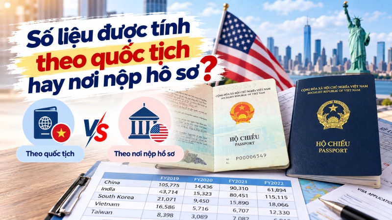 Số liệu được tính theo quốc tịch hay nơi nộp hồ sơ?