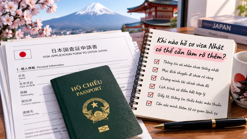 Khi nào hồ sơ visa Nhật có thể cần làm rõ thêm?