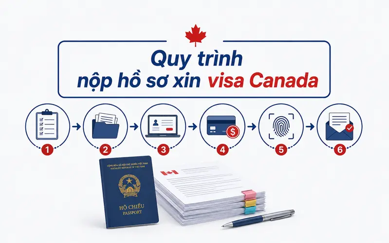 Quy trình nộp hồ sơ xin visa Canada chi tiết