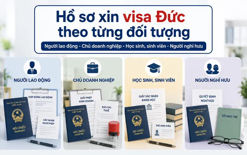 Hồ sơ xin visa Đức theo từng đối tượng và công việc
