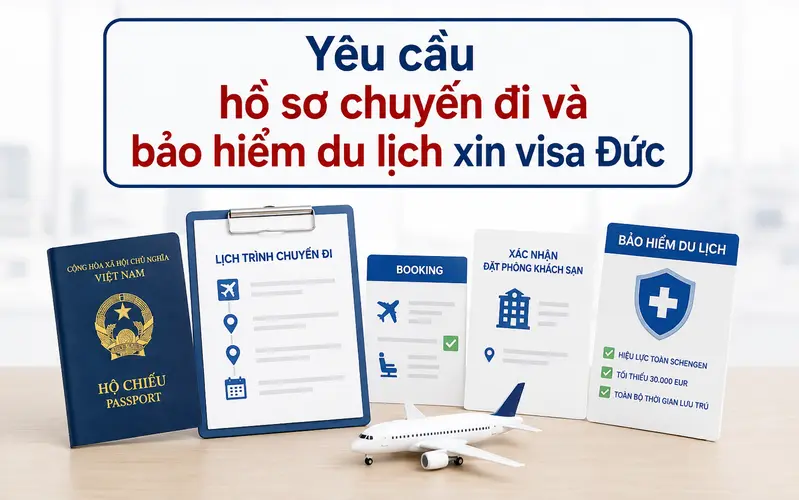 Cập nhật hồ sơ chuyến đi và bảo hiểm du lịch quốc tế xin visa Đức