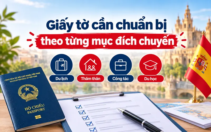 Checklist giấy tờ theo từng diện visa