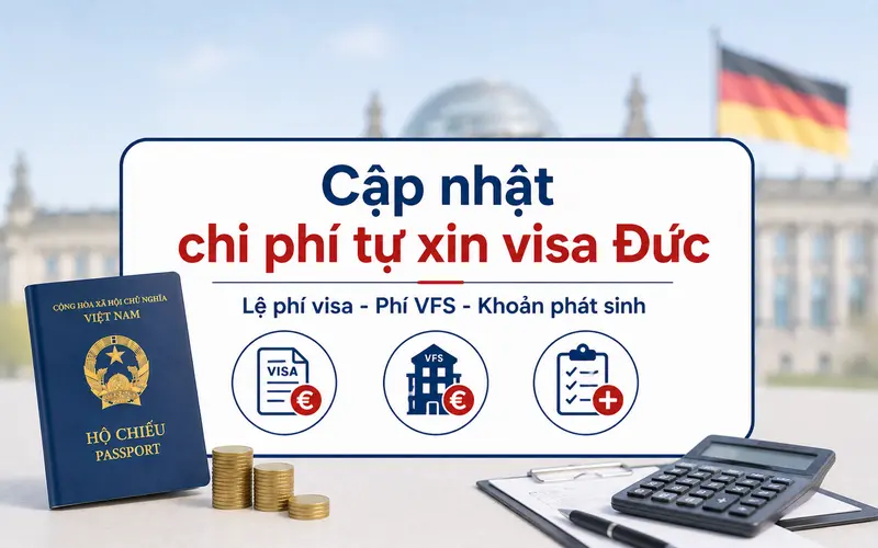 Chi phí tự xin visa Đức
