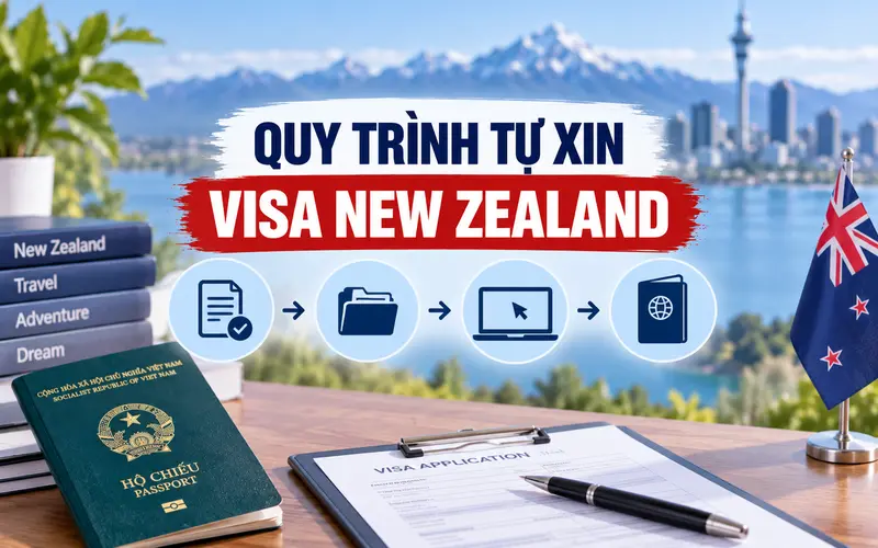 Hướng dẫn các bước tự xin visa New Zealand
