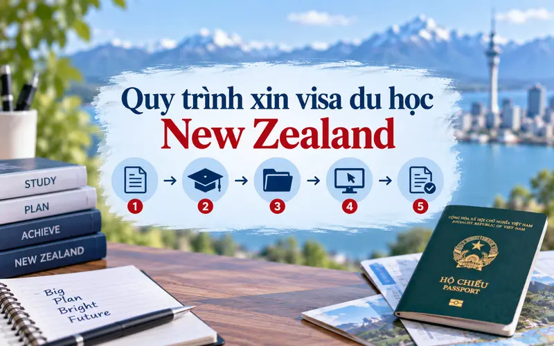 Hướng dẫn các bước xin visa du học New Zealand