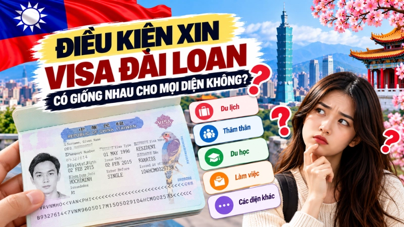 Phân biệt điều kiện visa Đài Loan, giấy tờ chứng minh và yếu tố xét duyệt