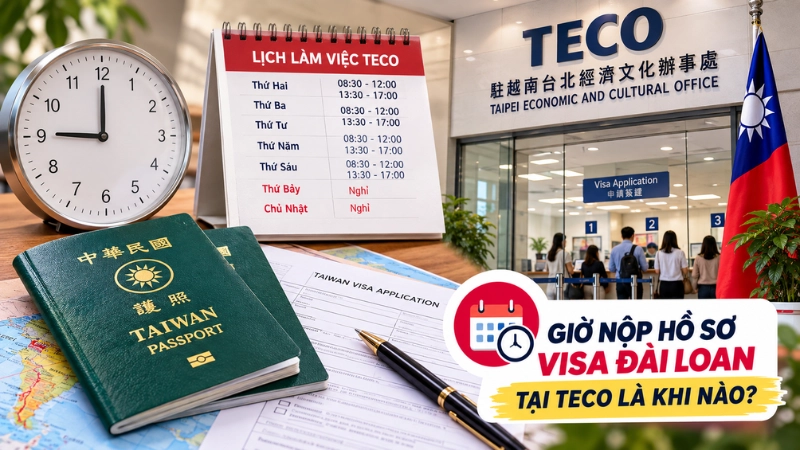 Giờ nộp hồ sơ visa Đài Loan tại TECO là khi nào?
