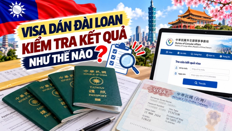 Visa dán Đài Loan kiểm tra kết quả như thế nào?