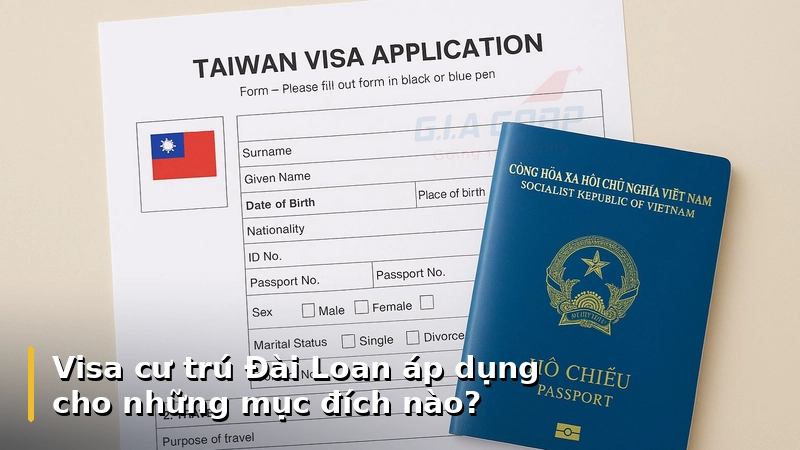 Visa cư trú Đài Loan áp dụng cho những mục đích nào?