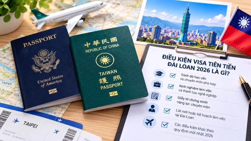 Điều kiện visa tiên tiến Đài Loan 2026 là gì?