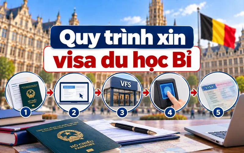 Hướng dẫn các bước xin visa du học Bỉ chi tiết