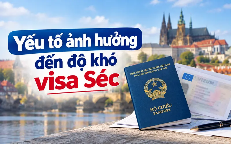 Các yếu tố ảnh hưởng đến độ khó visa Séc